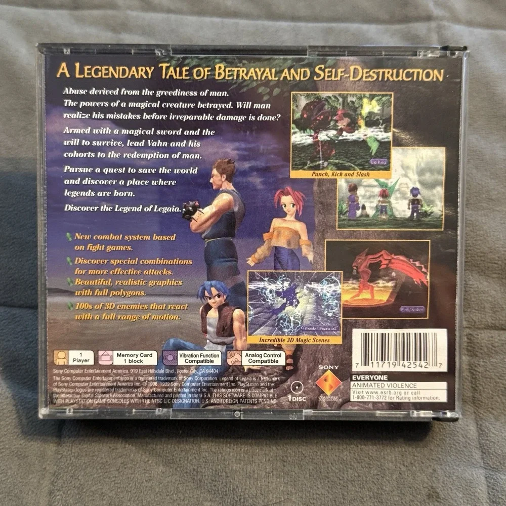 Legend of Legaia (PS1 PlayStation) Black Label Complete w/ Manual + Inserts